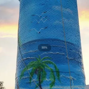 High - Altitude Wall Painting, Graffiti, and Murals on the Exterior Walls of Factories in Mayang, Huaihua. Hand - Painted Walls on Cooling Towers and Chimneys thumbnail-5