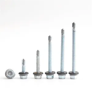 Self Drilling Screws for Steel Framing Hex Head Yellow Zinc Coated C1022A Carbon Steel thumbnail-1