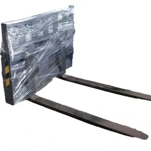 Pallet Fork Attachment SSQA Quick Attach 2 Tines Adjustable Rail Carriage Notched Top Rail Backrest Guard thumbnail-2