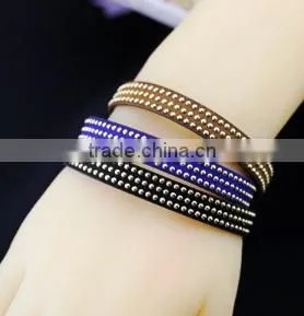 Wholesale Latest Design Fashion Leather Diamond Bracelet,bracelet Jewelry thumbnail-2