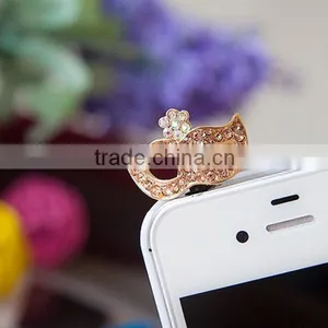 Luxury Crystal Diamond Dust Plugs for Mobile Phones ,Crystal Diamond Dust Plugs for IPhone thumbnail-1