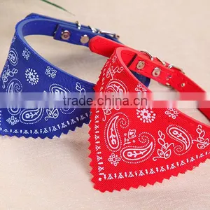 Small PU Pet Dog Collar Printed Triangle Towel Hot Style Pet Products Manufacturer Wholesale thumbnail-4