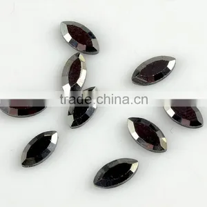 4X8mm n 5X10mm Jet Hematite Boat Shape Hot Fix Rhinestones , DMC Hot Fix Stones thumbnail-1