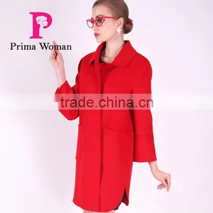 2016 New Design Spring Medium Length Women Slim Fit Wool Coat thumbnail-1