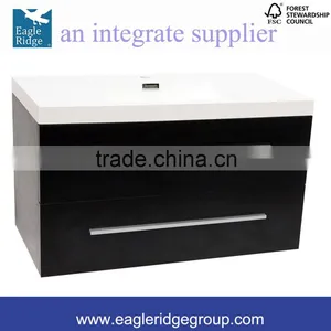 Double Drawers Vanity, Wall Hung Vanity, Wood Grain Bathroom Vanity K900P thumbnail-2