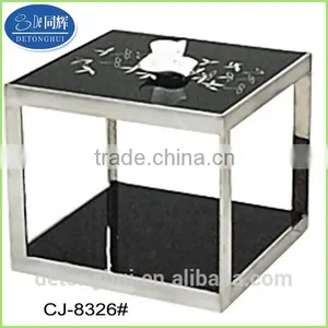 Luxury Tempered Glass Square Coffee Table CJ-8326# thumbnail-1