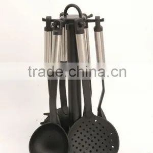 7pieces Black Color Nylon Cookware Sets With One Stand , Nylon Cooking Set, Prestige Cookware Set thumbnail-1