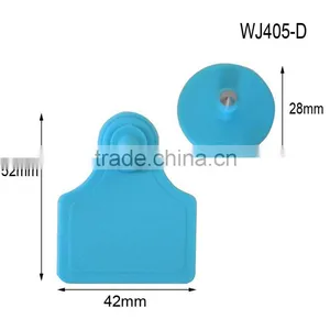WJ405-DF Insured Style Ear Tag for Blue Pig 52x42mm thumbnail-1