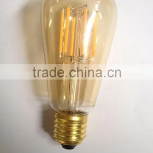 CE ETL VINTAGE EDISON 8W 6W E27 ST64 LED FILAMENT 110V BULB LED BULB LIGHTS DIMMABLE WITH AMBER GLASS Led Filament Lamp FOR USA thumbnail-1