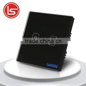UK Standard 2G1W Touch Switch Light Black Toughened Glass+LED Switches Panel Smart Home Factory Outlet thumbnail-1