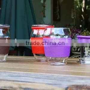 Heat Resistant Glass Cups With Silicon Rubber Case for Personal Use thumbnail-3