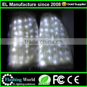 Light Up White LED Furry Leg Warmers - Rave Costume Fluffies LED Fluffies thumbnail-3
