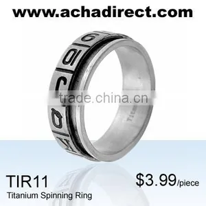 "titanium Spinner Ring With Numbers and Letters-High Polish thumbnail-1