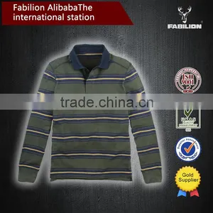 2016 OEM Wholesale China Men's Fashion Color Stripe for Softextile Polo Shirt thumbnail-3