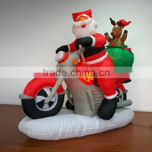 DJ-XT-47 Christmas Inflatable Santa on Motorbike Air Blown Giant Street Decoration thumbnail-3