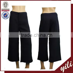 Plain Dyed OEM Service Formal Wear Women 100% Cotton 3/4 Pants thumbnail-1