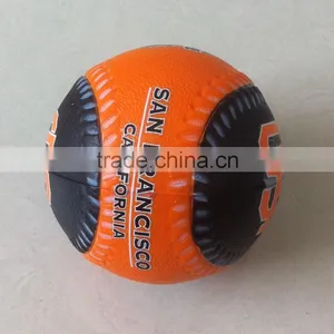 7cm Black and Orange pu Foam Baseball thumbnail-1