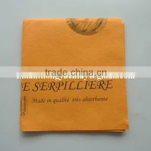 Logo Printed Needle Punched Nonwoven Fabric Orange Super Absorbent Floor Cleaning Cloth thumbnail-5