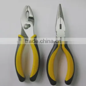 2pcs 6 Inch Pliers Set, Long Nose Pliers, Slip Joint Pliers, Double Color Rubber Handle, Hand Tools, Hareware Pliers thumbnail-1