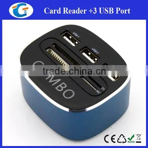 Usb 3 Ports Hub Combo With Card Reader - Metal Casing Quality Choice thumbnail-3