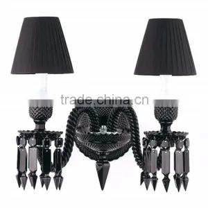 Fashion Crystal Wall Light , Led Wall Light With Black Lamp Shade thumbnail-1