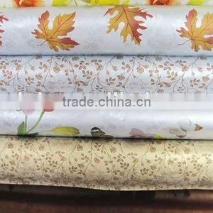 Pvc Non-woven Flower Design Flannel Backed Vinyl Tablecloth, Latest Design Printing Flannel Backed Vinyl Tablecloth thumbnail-1