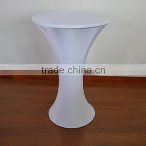 White Spandex Cocktail Table Cove for Round Bottom of Cocktail Table thumbnail-1