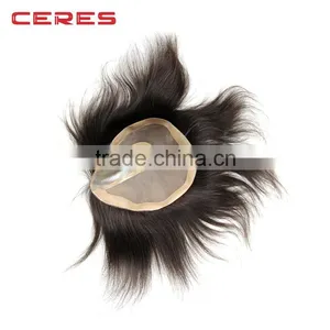 Cheap Indian Remy Human Hair Toupee / Wig for Men thumbnail-1