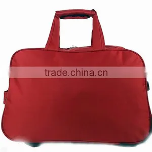 Trolley Bag Red Color Portable 600D Oxford Trolley Travel Bag thumbnail-4