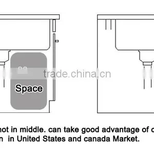 European Style Handmade Kitchen Sink Cabinet Under Counter Stainless Steel Sinks -- R10-3018 thumbnail-2