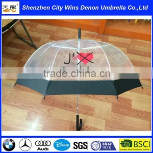 Wholesale Printed China Transparent Umbrellas With Plated Iron Ribs and Stick thumbnail-6