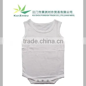100% Cotton Blank Bodysuit Baby Sleeveless Romper thumbnail-1
