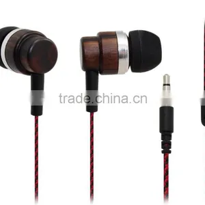 2016 Top Quality Purely Natural Wood Earphone, Stereo In-ear Earphone Headset thumbnail-1