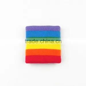 Customized Cotton Rainbow Color Wristbands thumbnail-2