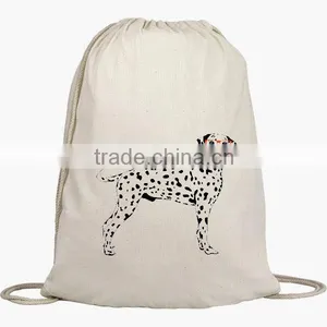 New Fashion Design China Wholesale 100% Cotton Sport Drawstring Backpack thumbnail-3