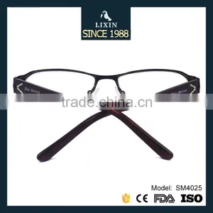 Luxury Brand New Design Metal Half-Rim Glasses Frame Rhinestone Women Black/Gray/Brown/Silver Frame Wide Temple SM4025 thumbnail-3