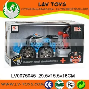 4CH Big Wheel rc Police Toy Car for Kids With Light thumbnail-1
