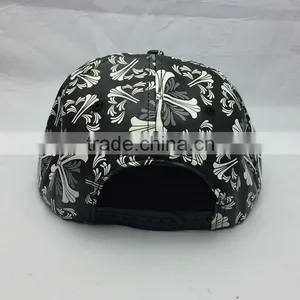 Custom Design Your Own Logo 6 Panel Leather Hater Snapback Caps thumbnail-3