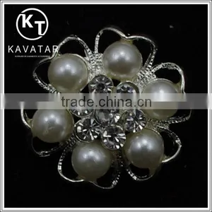 Good Quality NK017 Metal Flower Lead Free Metal Shank Rhinestone Buttons thumbnail-1