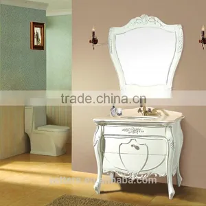Fashion Glossy White Bathroom Cabinet With Mirror WTS351 thumbnail-5