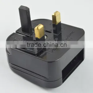 New Product China Wholesales,Euro to UK BS1363 Converter Plug With FUSE 13A ,ac Plug Adapter Male to Male thumbnail-1
