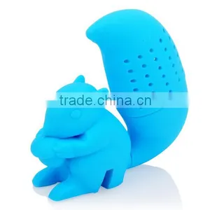 3D Custom Cartoon Design Squirrel Shaped Tea Strainer Silicone thumbnail-1