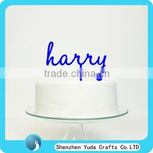 Name Silhouette Cake Topper, Monogram Acrylic Cake Topper thumbnail-3