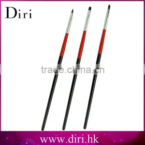 3 Sizes/set Red Soft and Professional Nail Brush Kit Set thumbnail-1