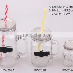 3size Glass Mason Jar With Handle thumbnail-1