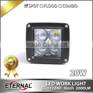 20W 3x3in Cube Pod Pillar for 4x4 Jeep Off-road Powersports Motorsports ATV UTV SUV High Power LED Work Light Fog Lamp thumbnail-5