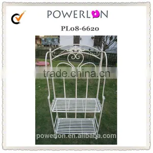 Vintage 3-tier Wrought Iron Wall Shelf Unit for Outdoor thumbnail-2