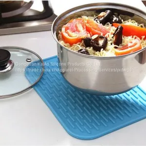 Popular Kitchenware Pink Rectangle Silicone Draining Mats thumbnail-2