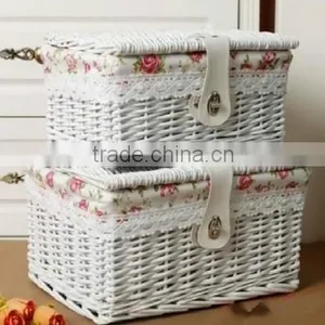 Wholesale Pop up Wicker Decorative Trunk Wicker Dirty Clothes Storage Chest Hamper With Lid thumbnail-4