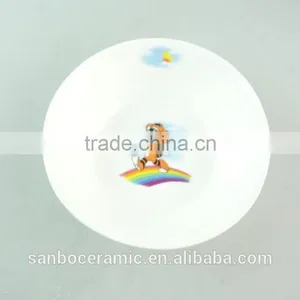 3 Pcs White Porcelain Decal Dinner Set for Kids in Stock thumbnail-3